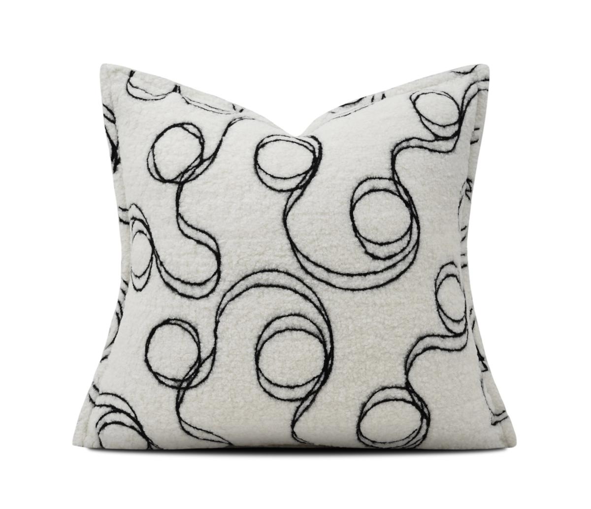 Grey Abstract Scroll Cushion Cover