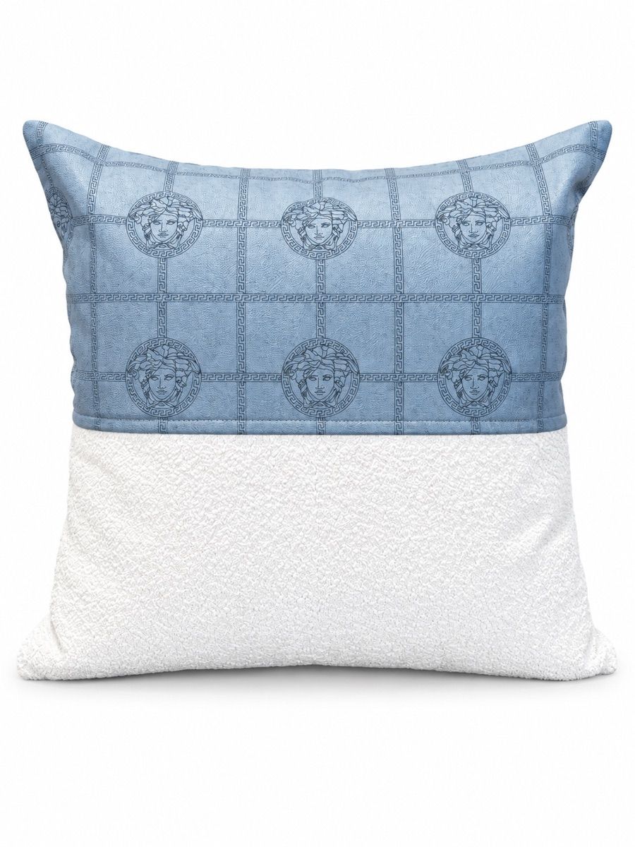 Powder Blue & Ivory Medallion Cushion