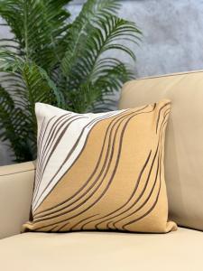 Brown Brushstroke Abstract Cushion Cover