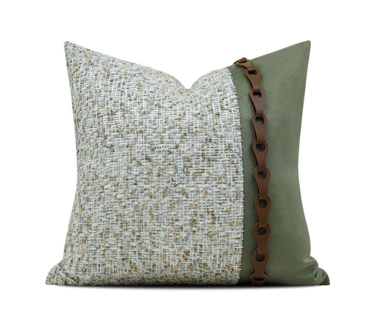 Sage Green Textured Jacquard Cushion Cover