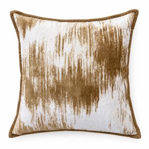 Ivory & Bronze Brushstroke Cushion