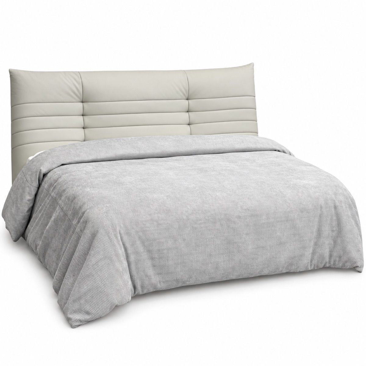 Dove Grey Ribbed Corduroy Duvet Cover — King