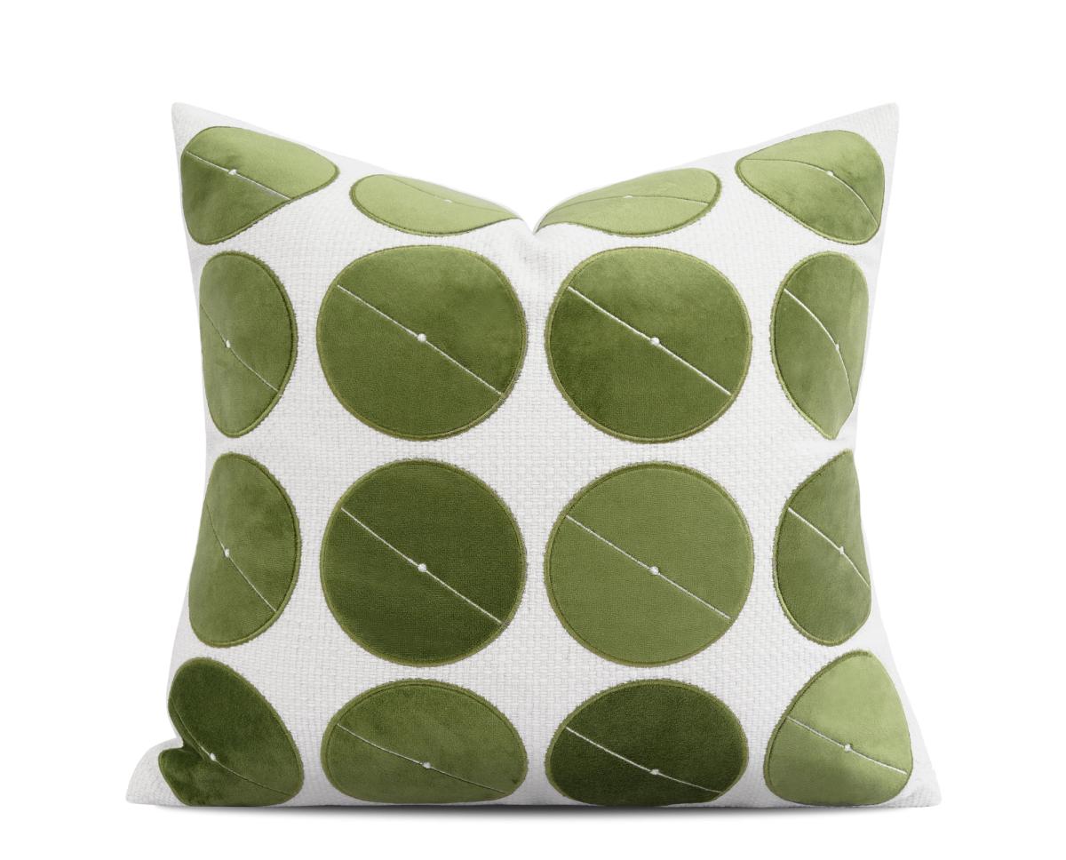Sage Dot-Row Cushion Cover