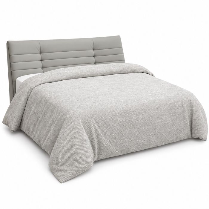 Heathered Grey Cotton-Blend Duvet Cover Set — King