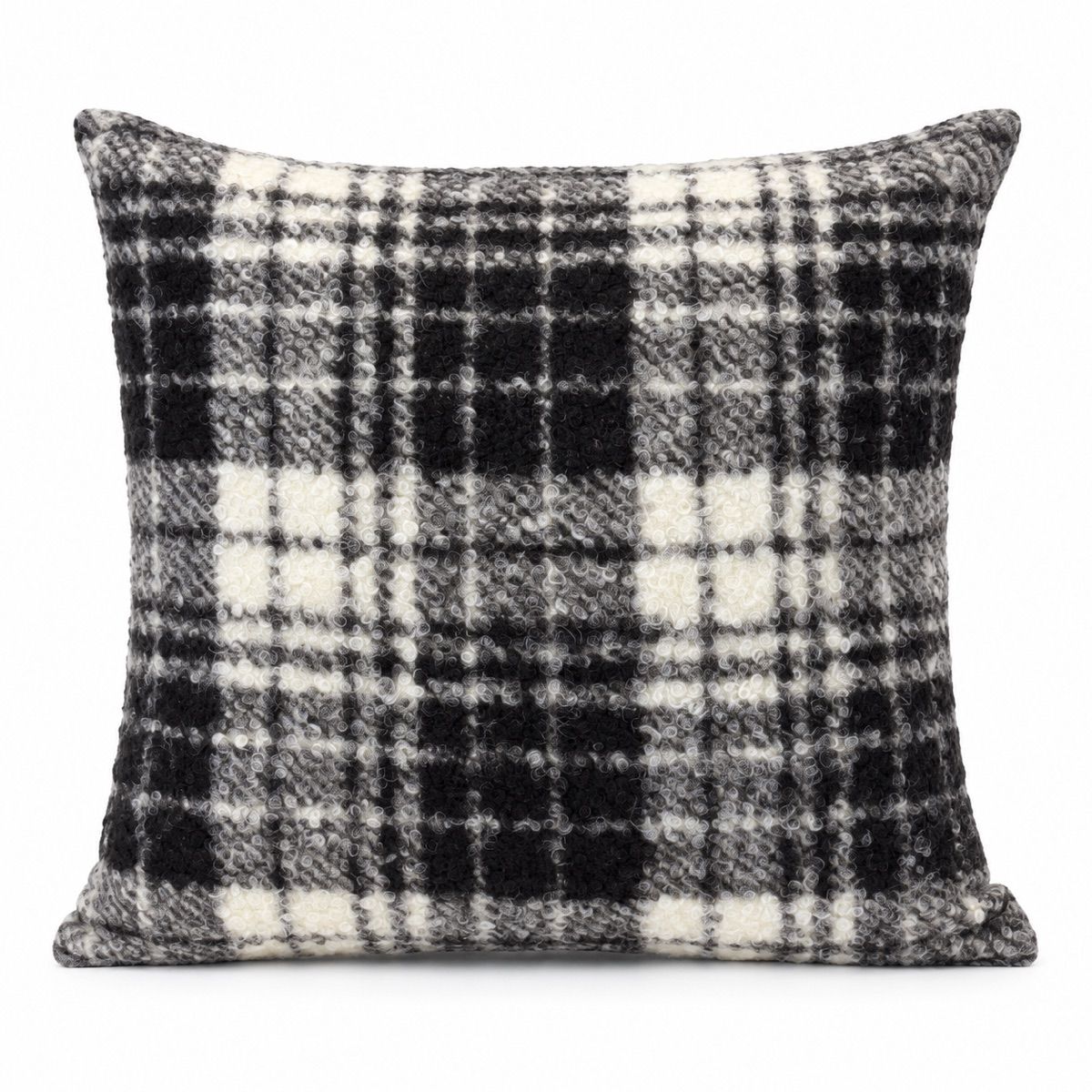 Charcoal & Ivory Plaid Cushion
