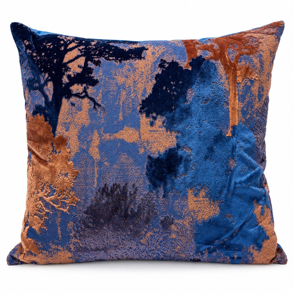 Rust & Blue Painterly Cushion