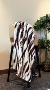 Cream & Chocolate Streak Faux-Fur Throw
