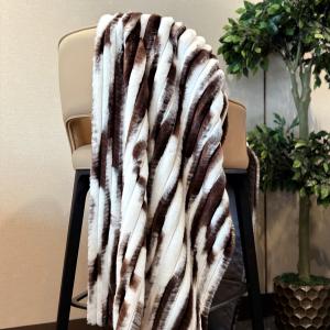 Cream & Chocolate Streak Faux-Fur Throw