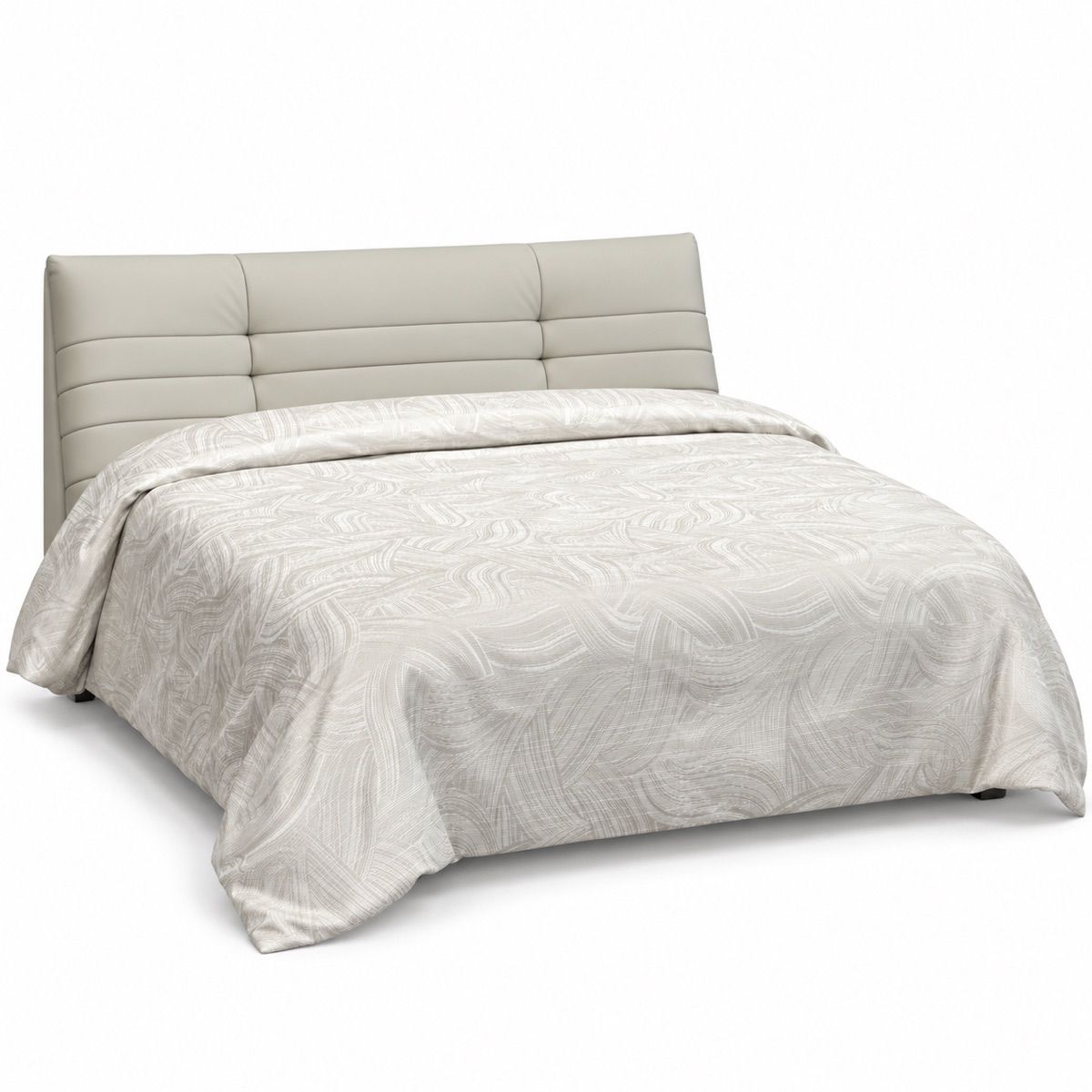 Ivory Marbled Wave Satin Duvet Cover Set — King