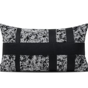 Monochrome Patchwork Lumbar Cushion Cover