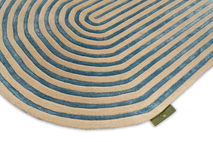 Ruleza Hand-Tufted Wool & Viscose Rug — Beige/Blue