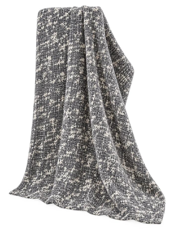 Grey & Cream Tweed Bouclé Throw