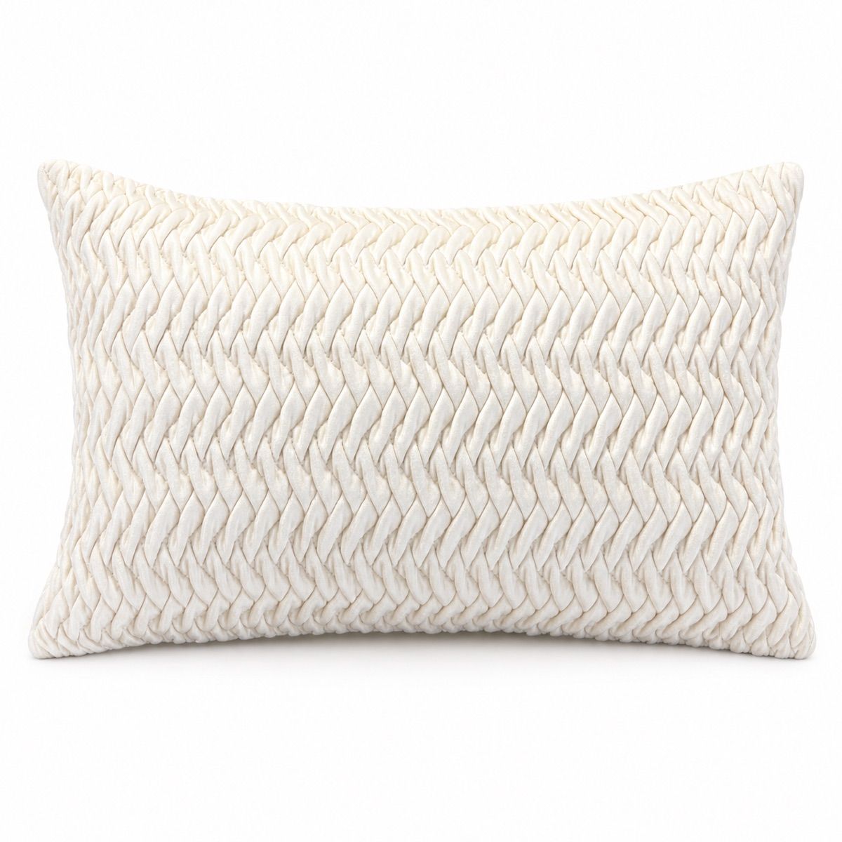 Ivory Braided Texture Lumbar Cushion