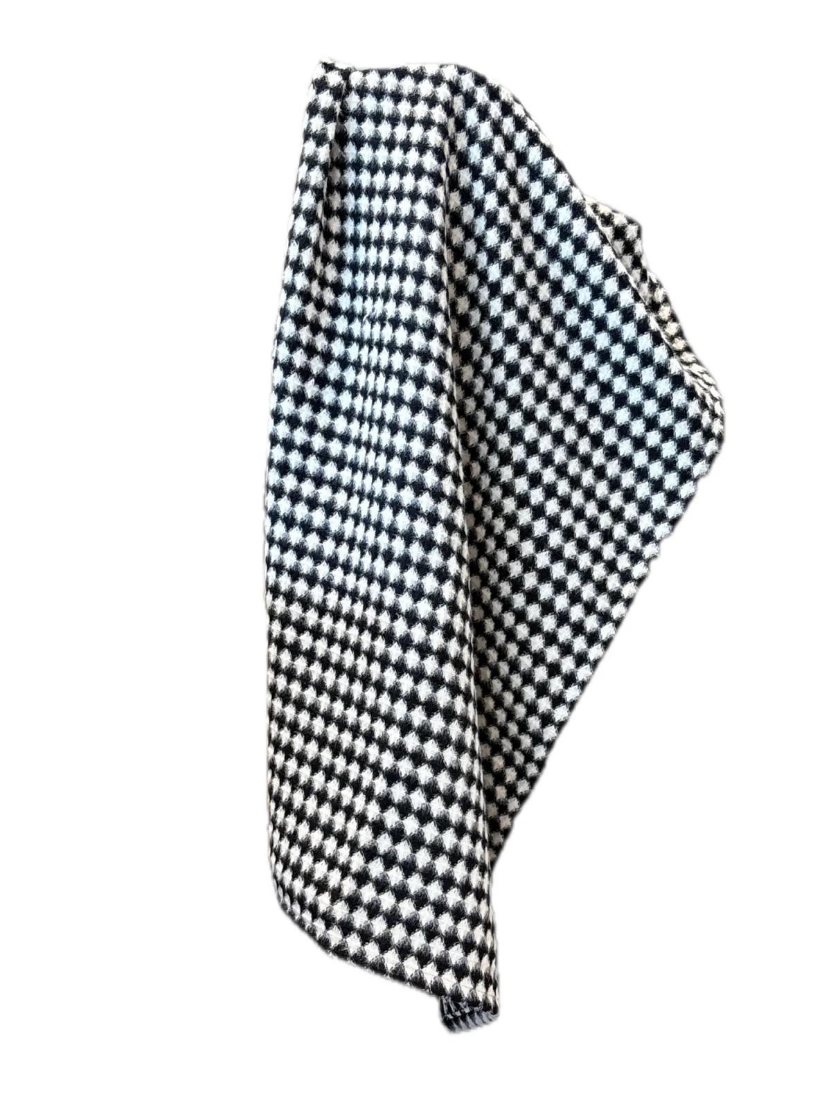 Black & Ivory Brushed Check Throw