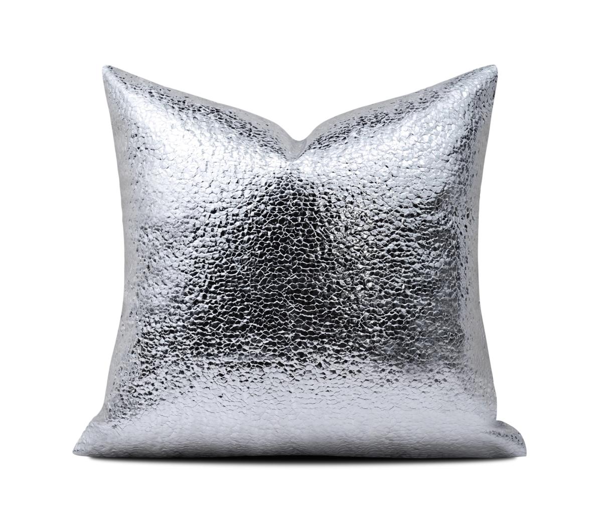 Silver Crushed Velvet Cushion Cover