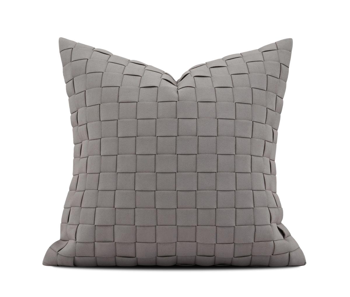 Grey Windowpane Check Cushion Cover