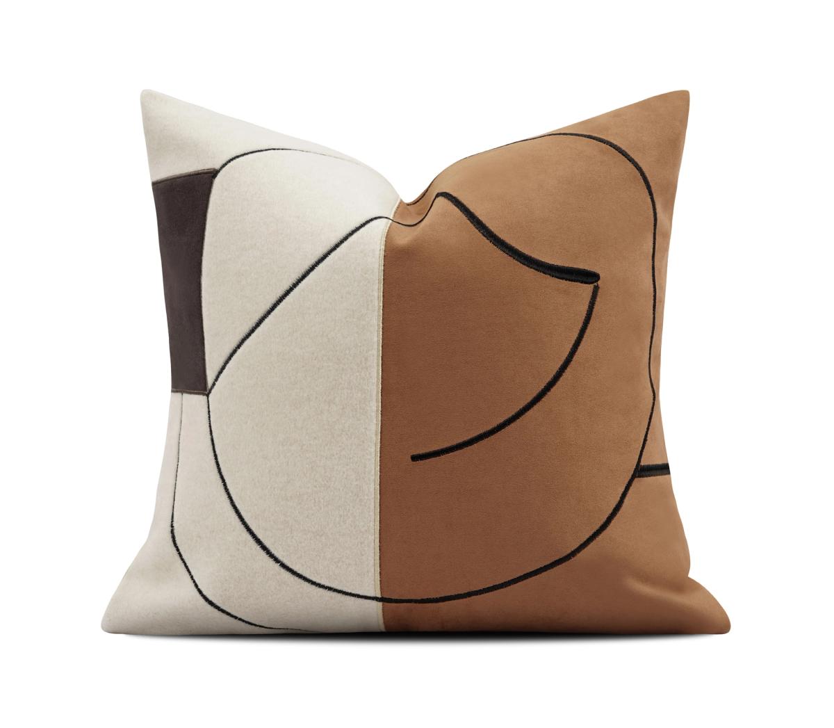 Tan Abstract Arch Cushion Cover