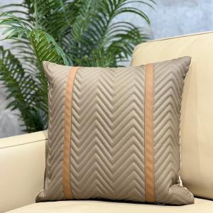 Brown & Tan Colour-Block Cushion Cover