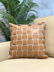 Caramel Basket-Weave Cushion Cover