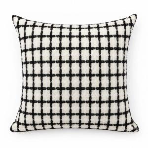 Ivory & Black Windowpane Cushion