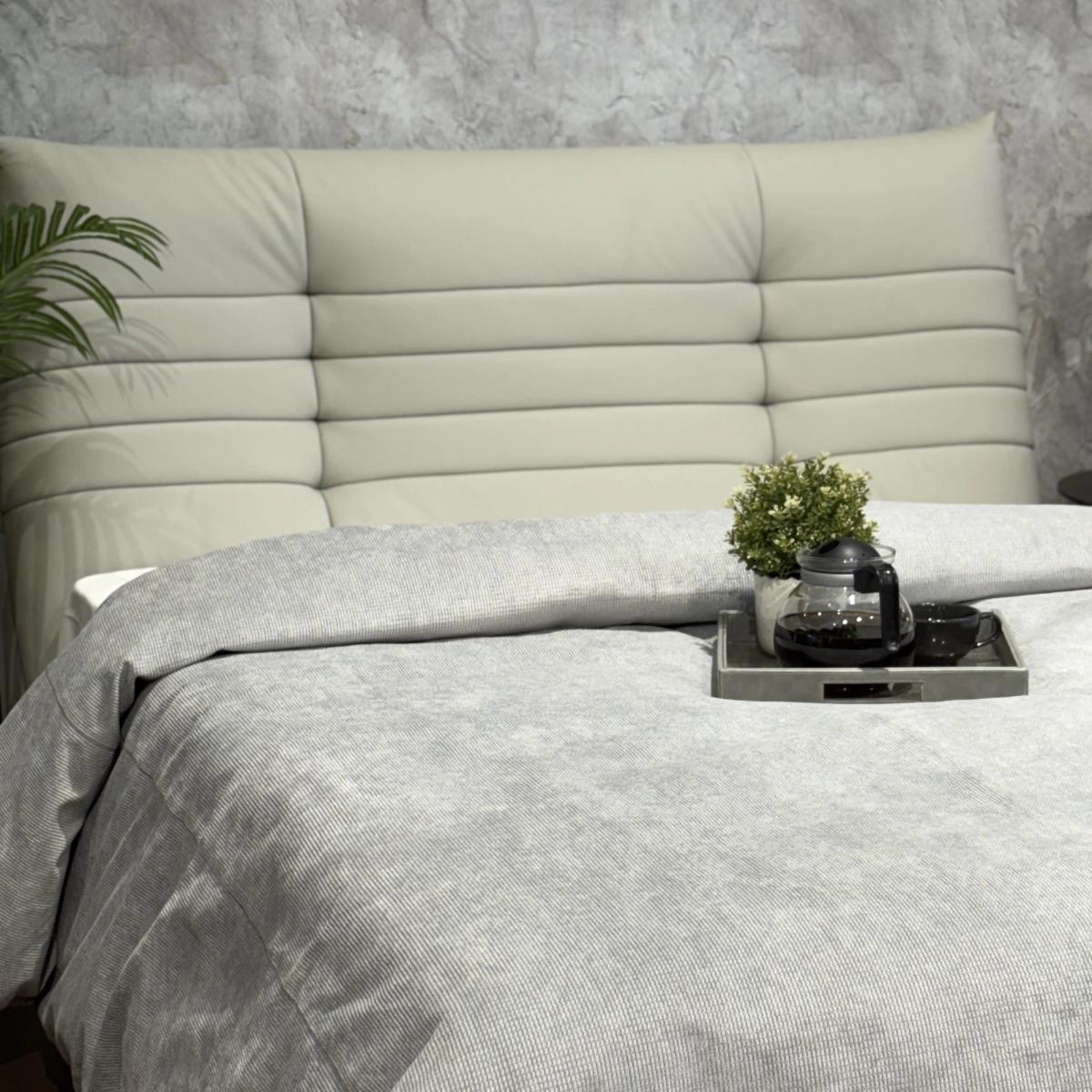 Dove Grey Ribbed Corduroy Duvet Cover Set — King