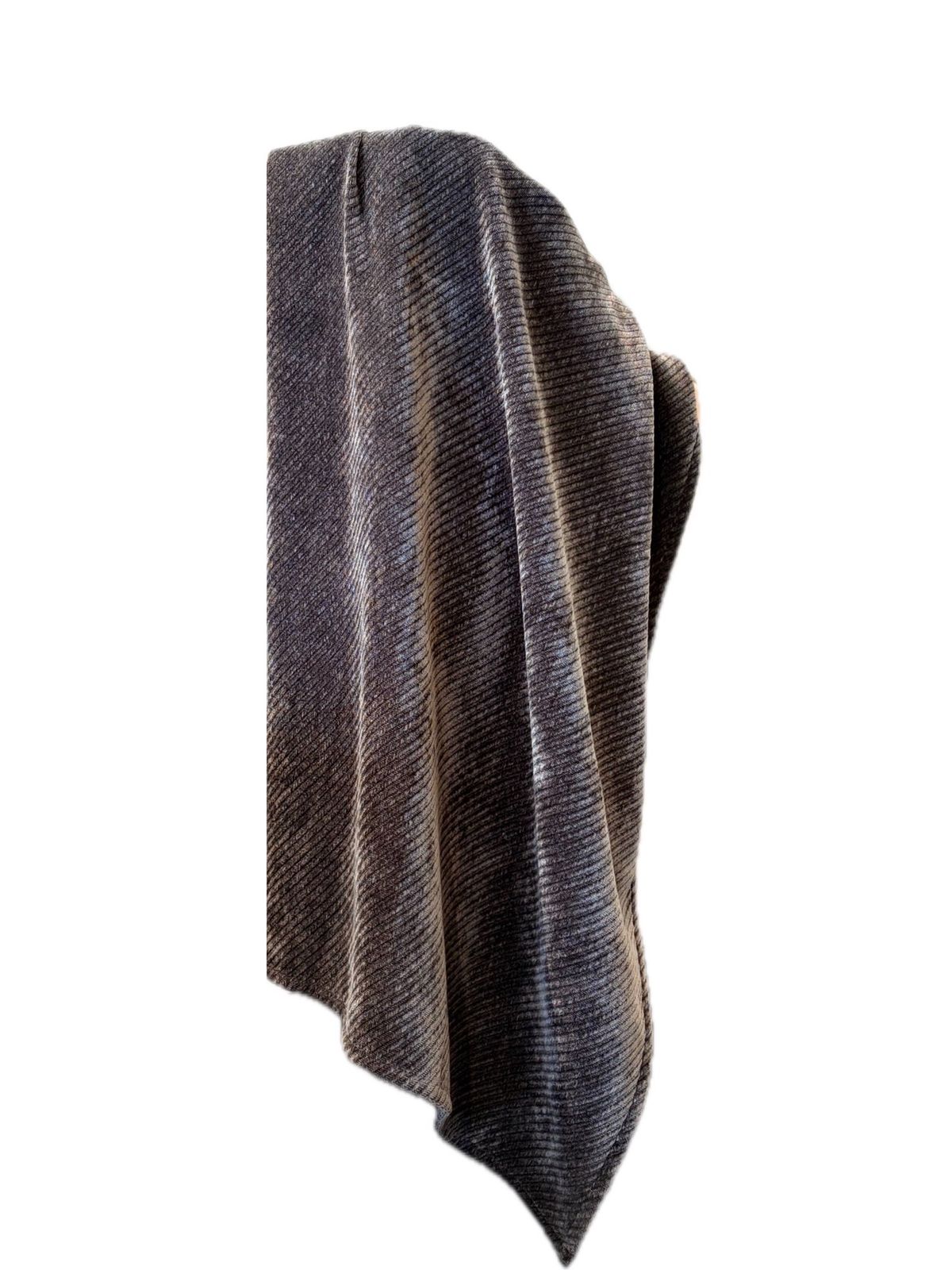 Dark Grey Herringbone Throw with Corded Edge