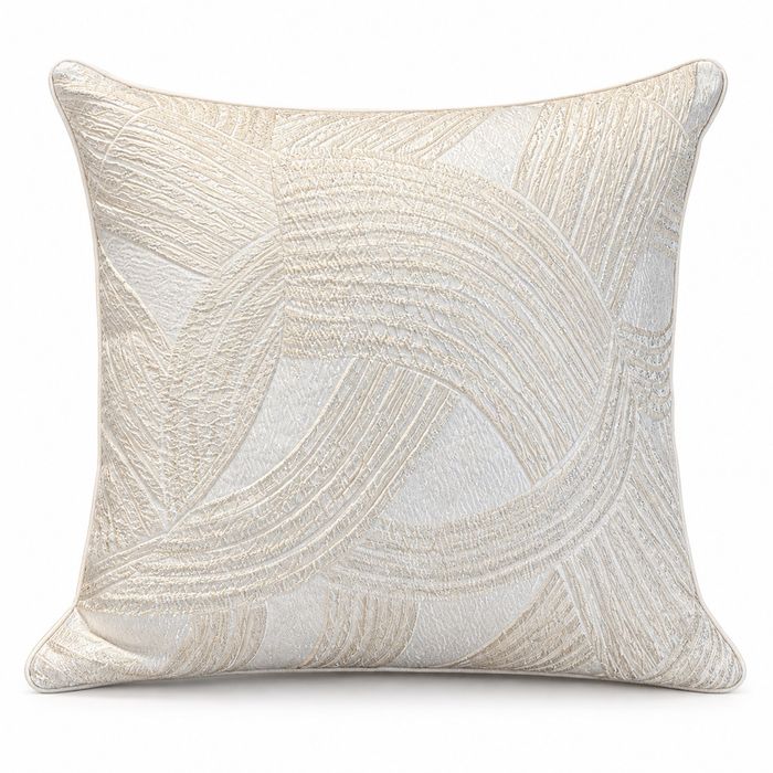 Ivory Abstract Ribbon Cushion