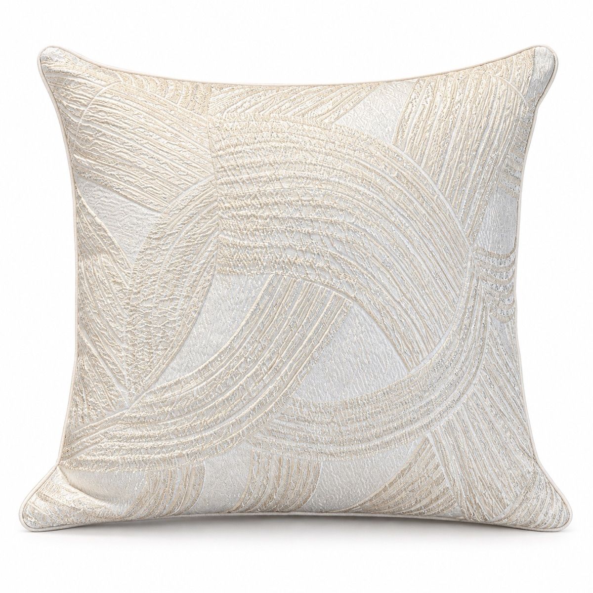 Ivory Abstract Ribbon Cushion
