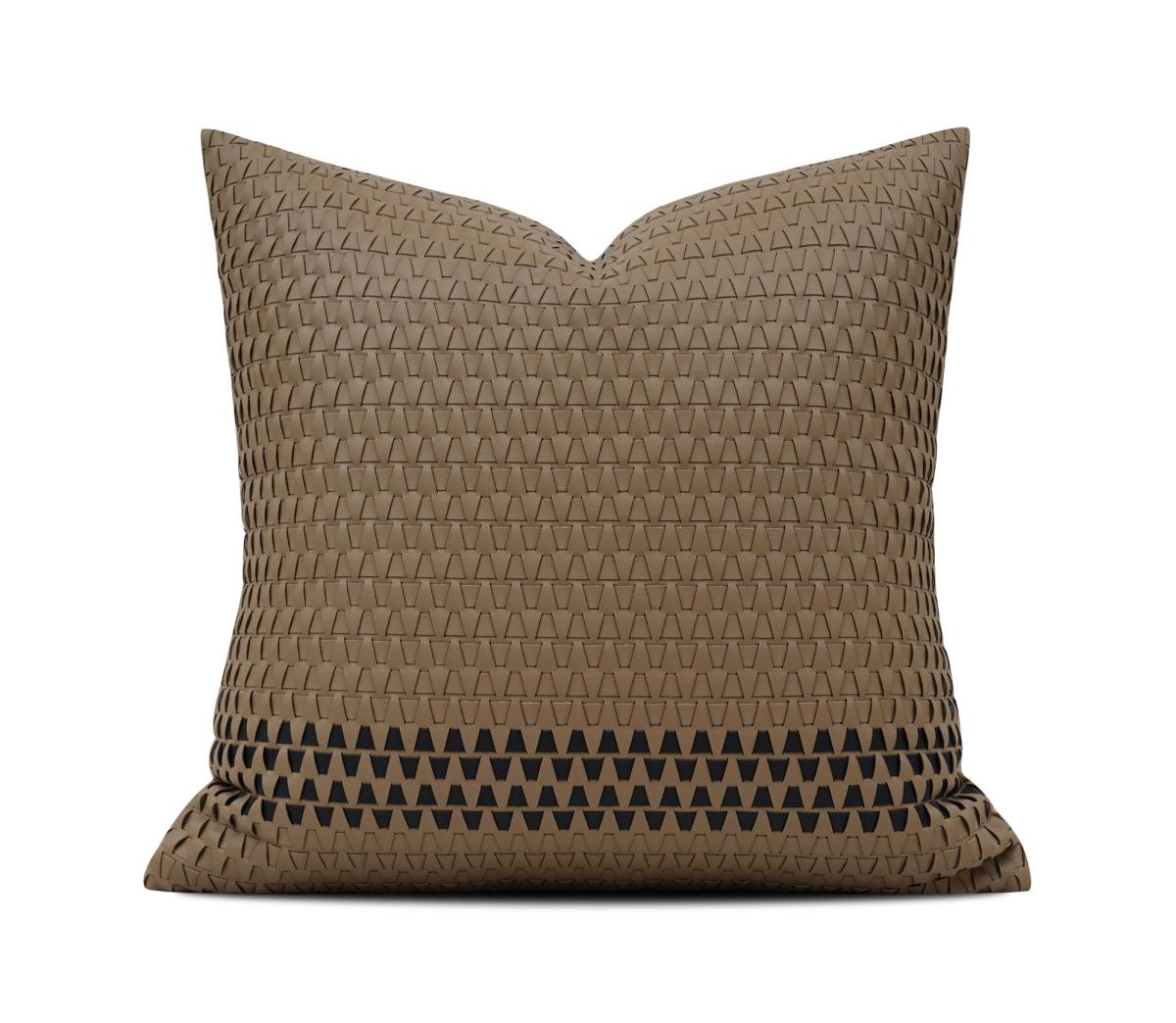 Caramel Textured Solid Cushion Cover