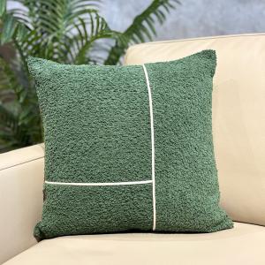 Dark Green & White Banded Cushion Cover
