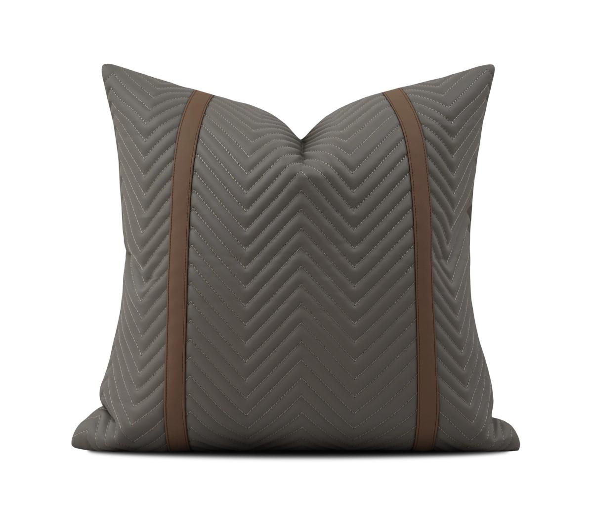 Brown & Tan Colour-Block Cushion Cover