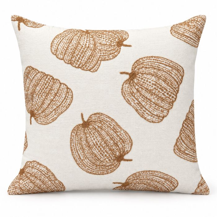 Ivory & Caramel Seedpod Cushion
