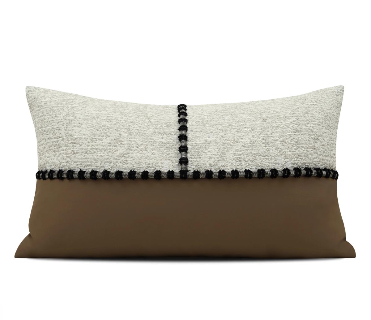 Caramel Structured Weave Lumbar Cushion Cover