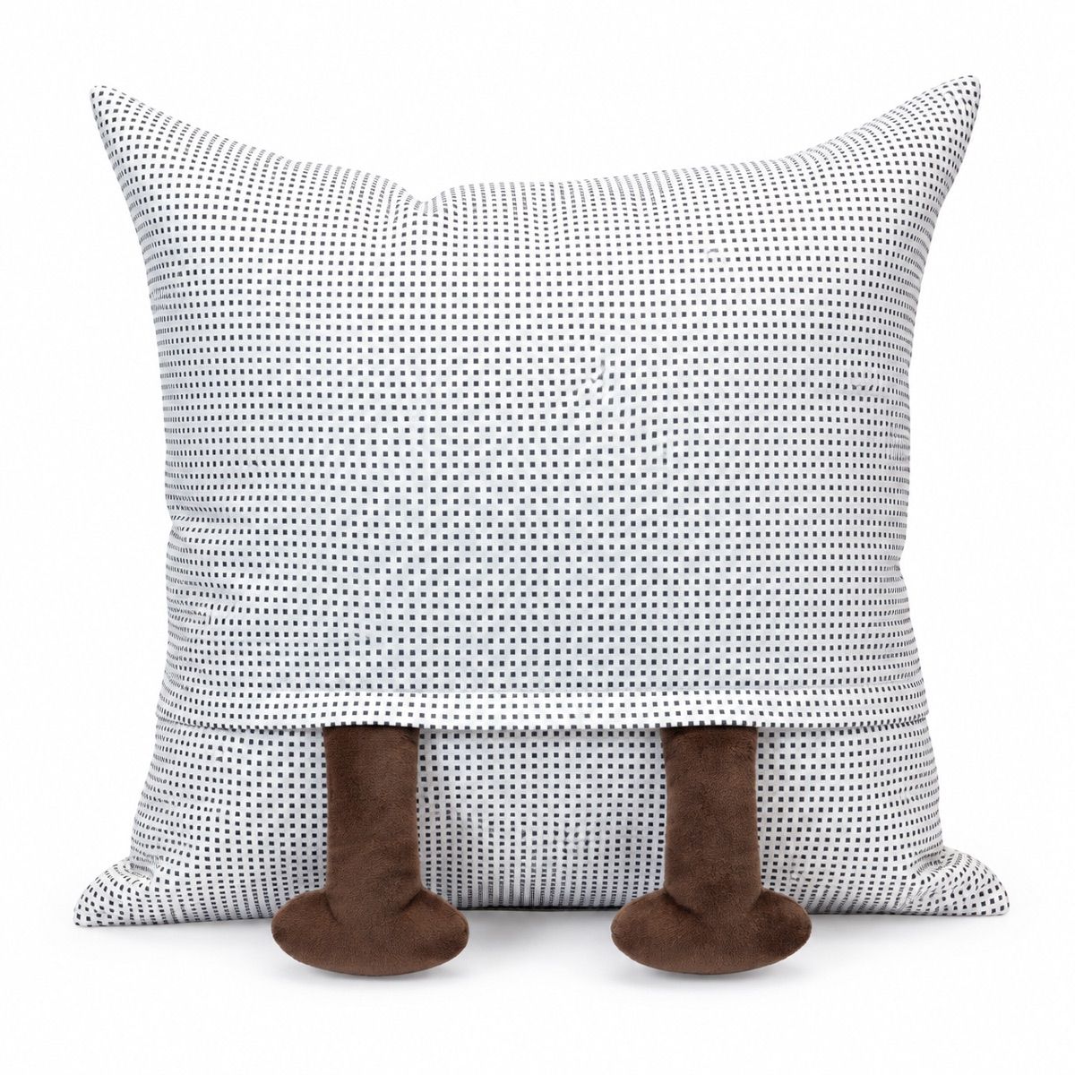 Ivory Microcheck Strap Accent Cushion