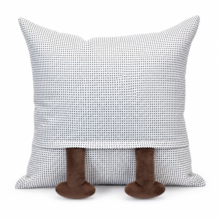 Ivory Microcheck Strap Accent Cushion
