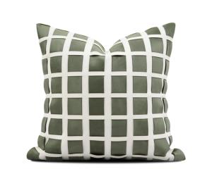 Green Geometric Trellis Cushion Cover