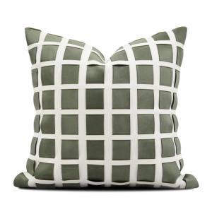 Green Geometric Trellis Cushion Cover