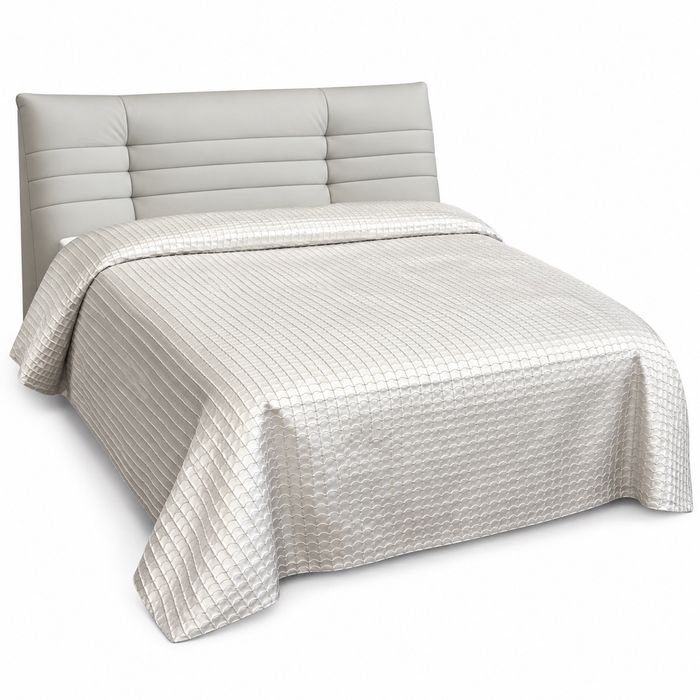 Ivory Waffle-Grid Coverlet Set — King