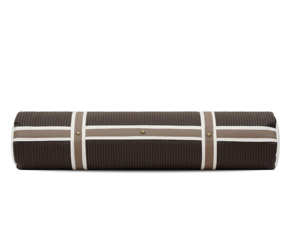 Cream & Brown Stripe Bolster Cushion Cover