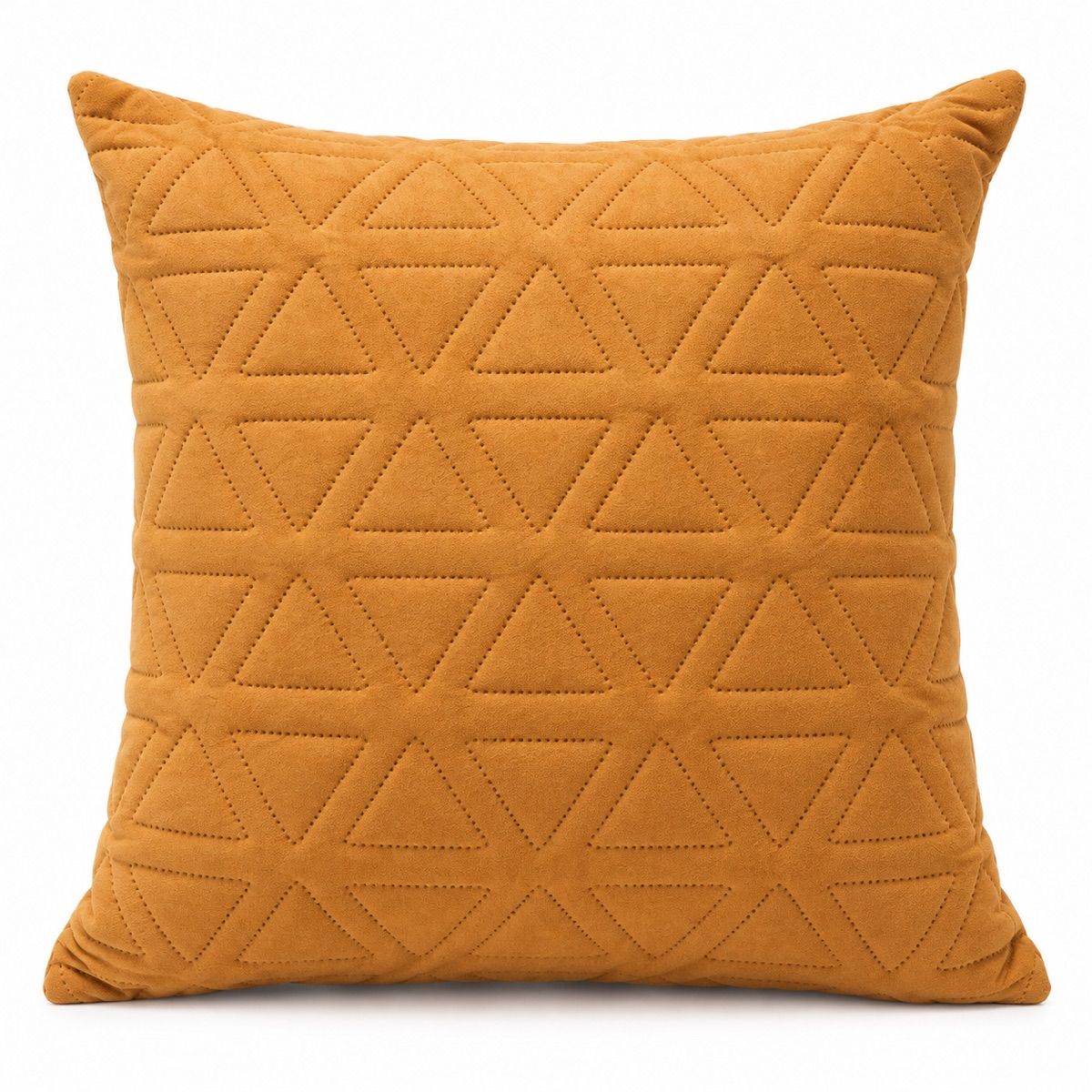 Ochre Triangle Texture Cushion