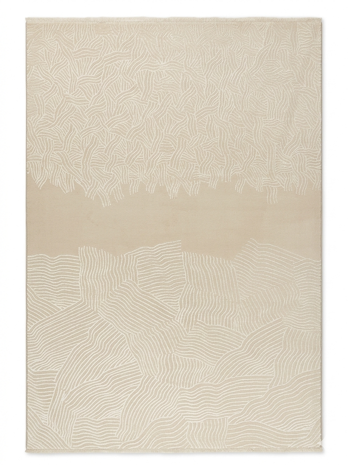 Coral Line Rug — Ivory with Fine Undersea Texture