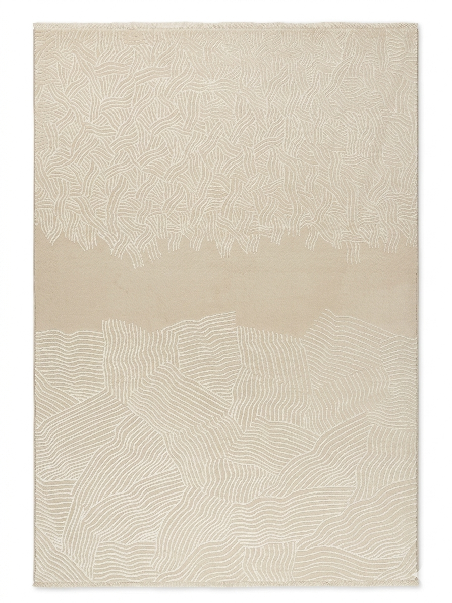 Coral Line Rug — Ivory with Fine Undersea Texture