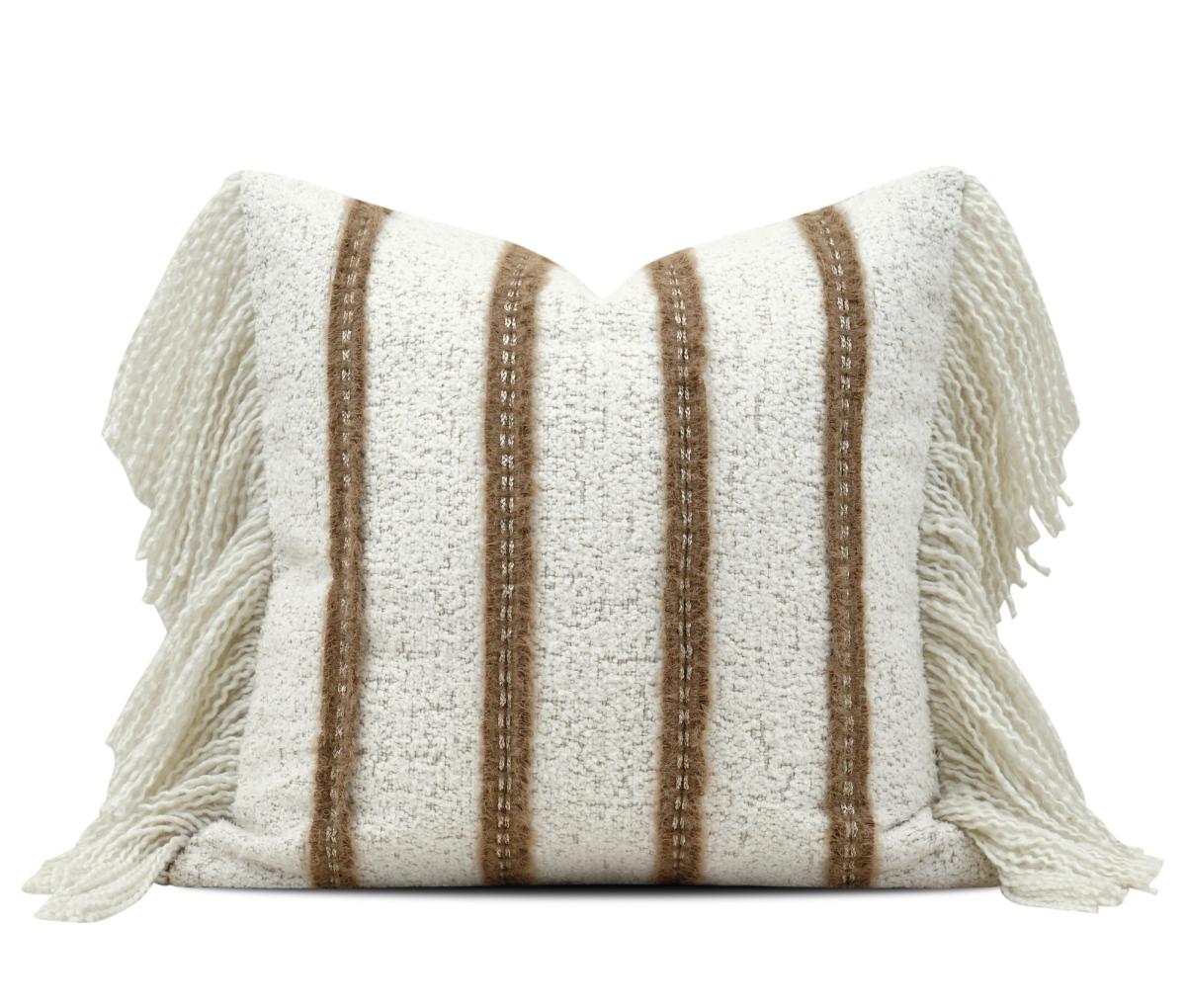 Ivory Vertical Stripe Cushion Cover