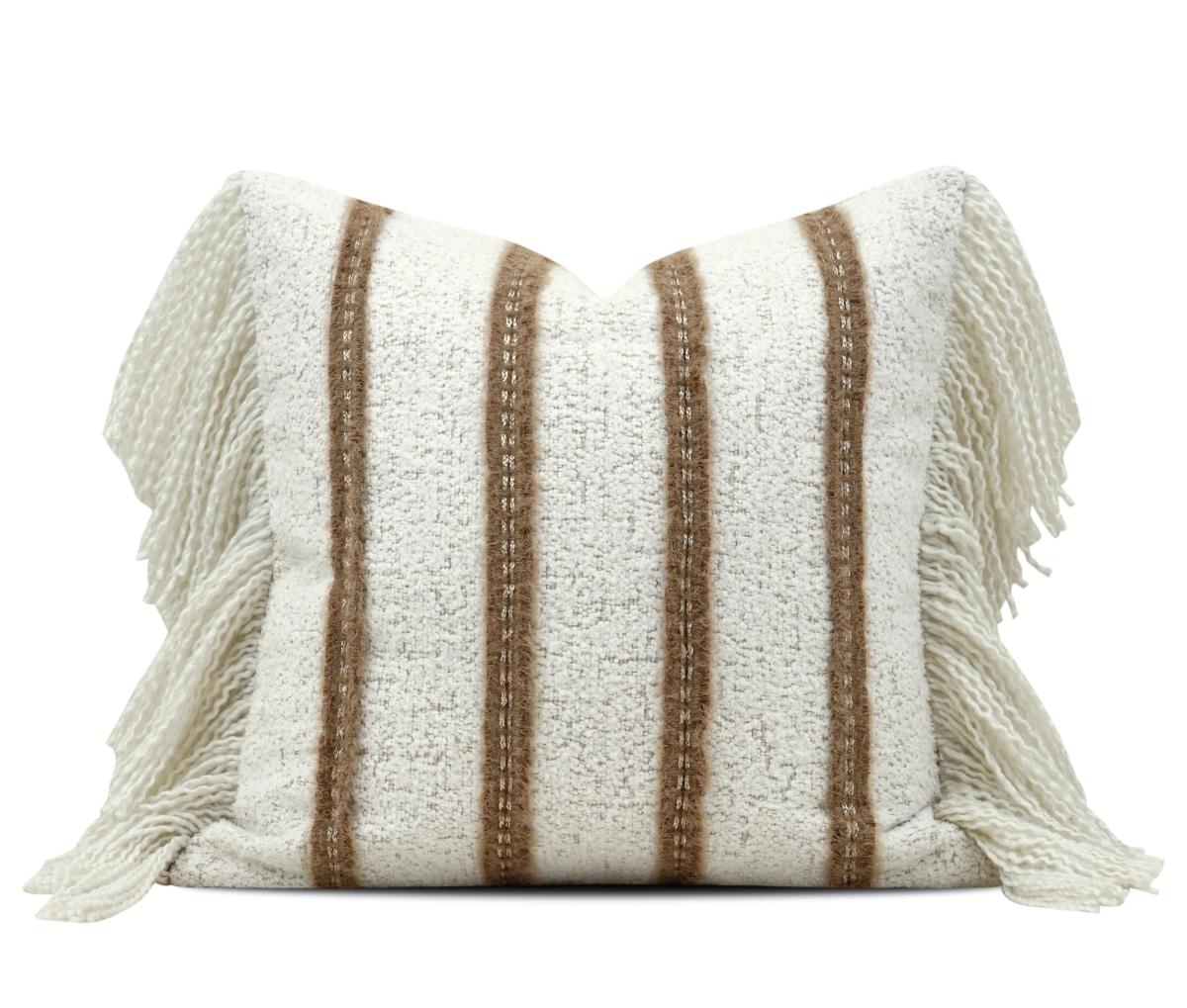 Ivory Vertical Stripe Cushion Cover