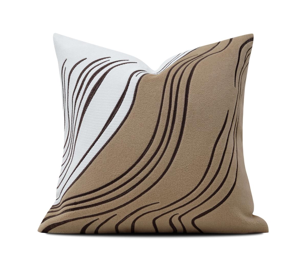 Brown Brushstroke Abstract Cushion Cover