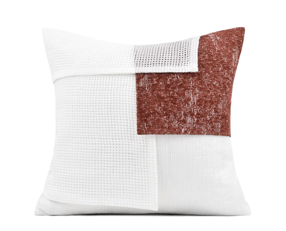 Ivory & Rust Colour-Block Cushion Cover