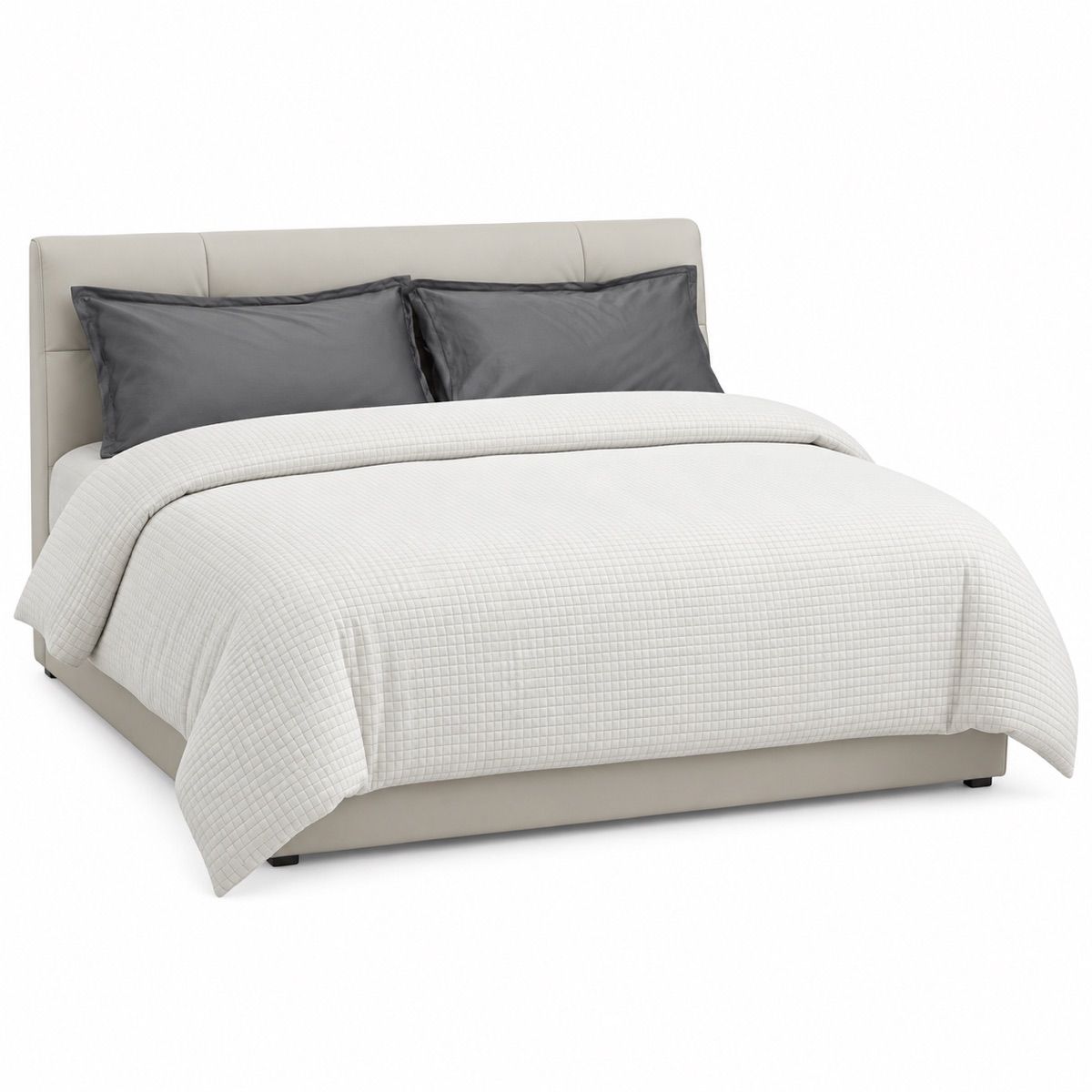 Ivory Waffle-Texture Duvet Cover Set — King