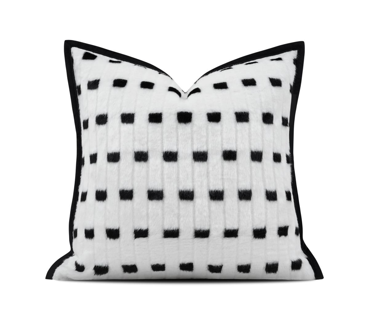 Monochrome Geometric Block Cushion Cover