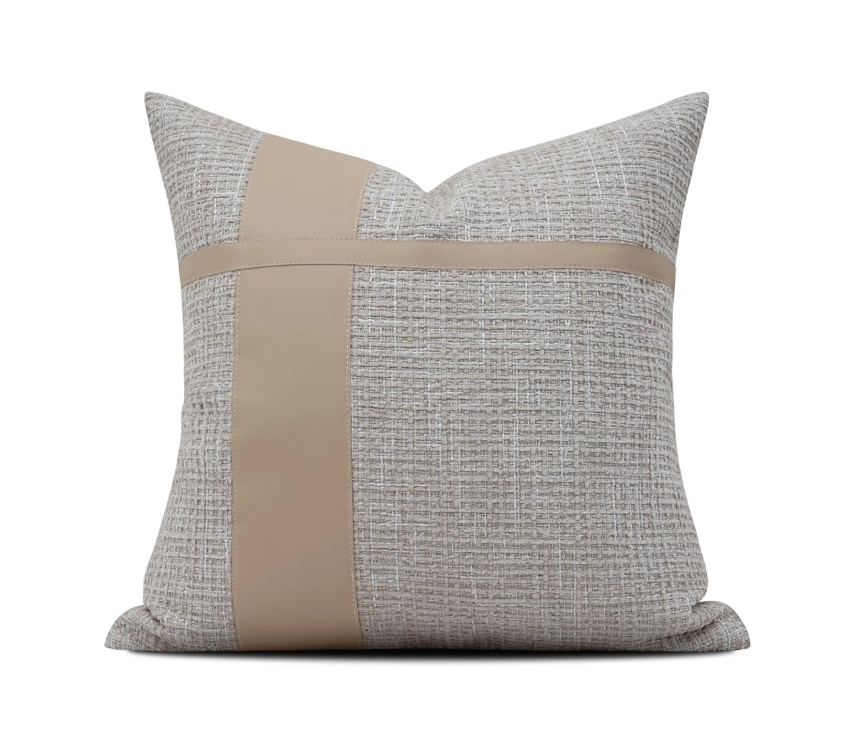 Cream & Tan Colour-Block Cushion Cover