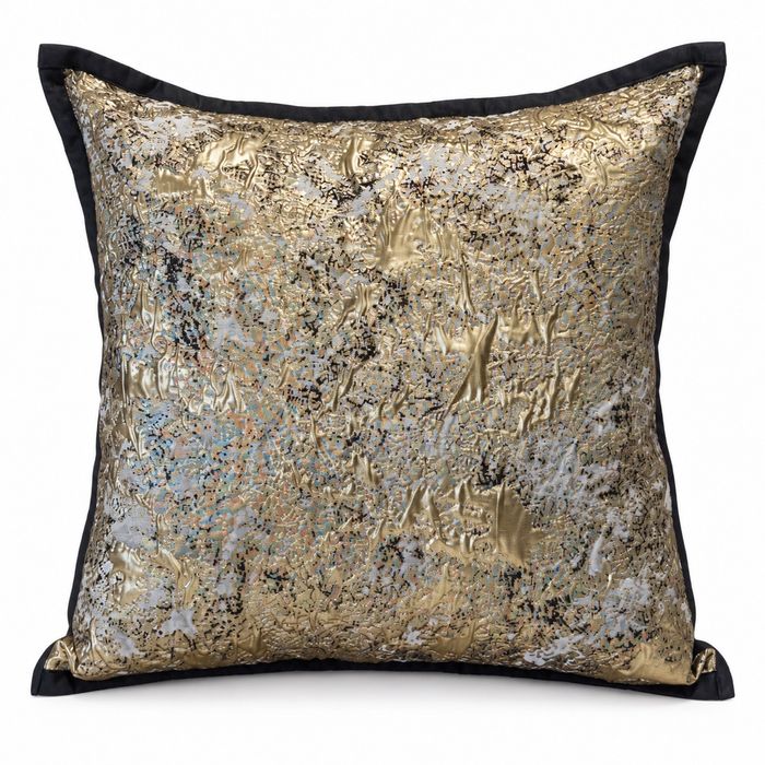 Gold & Slate Abstract Cushion
